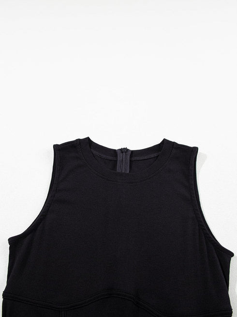 Chic Black A-Line Jumpsuit with Cinched Waist