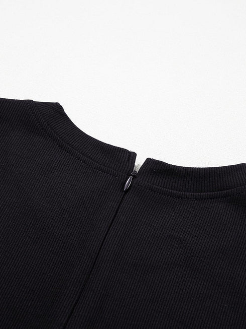 Chic Black A-Line Jumpsuit with Cinched Waist