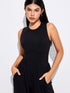 Chic Black A-Line Jumpsuit with Cinched Waist