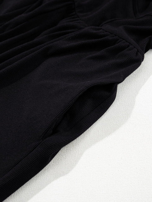 Chic Black A-Line Jumpsuit with Cinched Waist