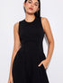Chic Black A-Line Jumpsuit with Cinched Waist