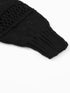 Chic Black Hollow Knit Dolman Sleeve Cardigan
