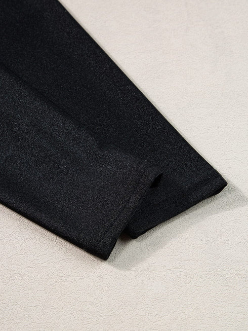 Chic Black Leggings with Waist Cincher - Active Style