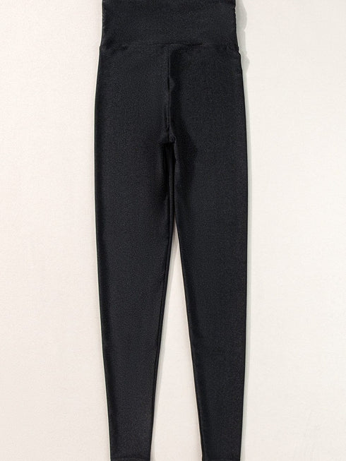 Chic Black Leggings with Waist Cincher - Active Style