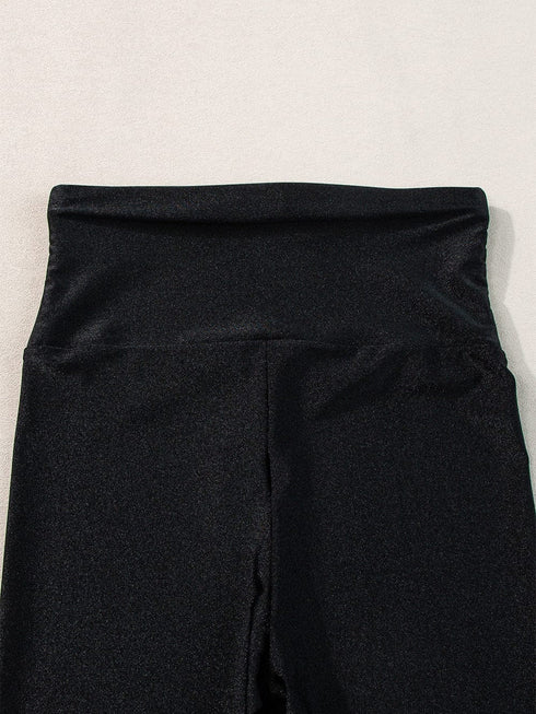 Chic Black Leggings with Waist Cincher - Active Style