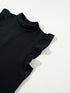 Chic Black Ruffle Sleeve Mini Shift Dress