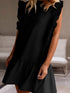 Chic Black Ruffle Sleeve Mini Shift Dress