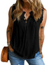 Chic Black Ruffle Trim V-Neck Tank Top