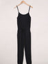 Chic Black Spaghetti Strap Jumpsuit with Drawstring Waist