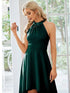 Chic Halterneck Knee-Length Wedding Guest Dress