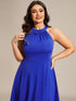 Chic Halterneck Knee-Length Wedding Guest Dress