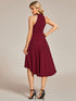 Chic Halterneck Knee-Length Wedding Guest Dress