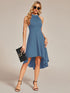 Chic Halterneck Knee-Length Wedding Guest Dress