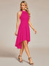 Chic Halterneck Knee-Length Wedding Guest Dress