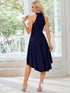 Chic Halterneck Knee-Length Wedding Guest Dress