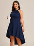 Chic Halterneck Knee-Length Wedding Guest Dress