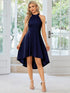 Chic Halterneck Knee-Length Wedding Guest Dress