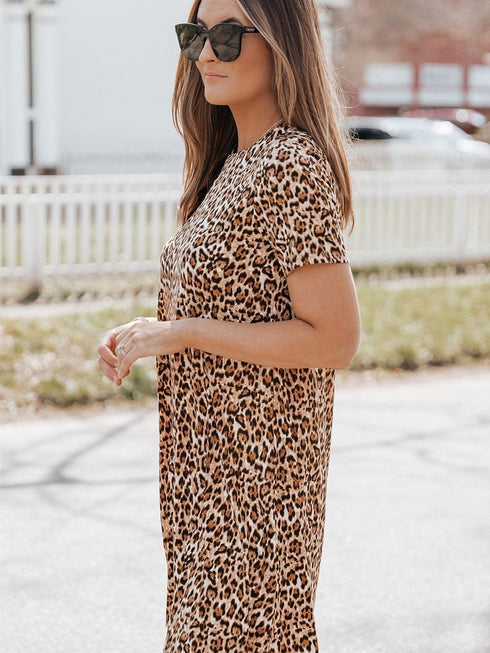 Chic Leopard Print A-line Mini Dress