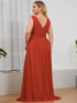 Chic V-Neck Chiffon Evening Gown for Plus Size Ladies