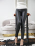 Chic Vintage Solid Faux Leather High Waist Skinny Leggings