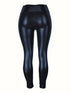 Chic Vintage Solid Faux Leather High Waist Skinny Leggings