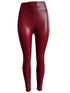 Chic Vintage Solid Faux Leather High Waist Skinny Leggings
