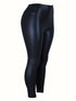 Chic Vintage Solid Faux Leather High Waist Skinny Leggings