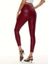 Chic Vintage Solid Faux Leather High Waist Skinny Leggings