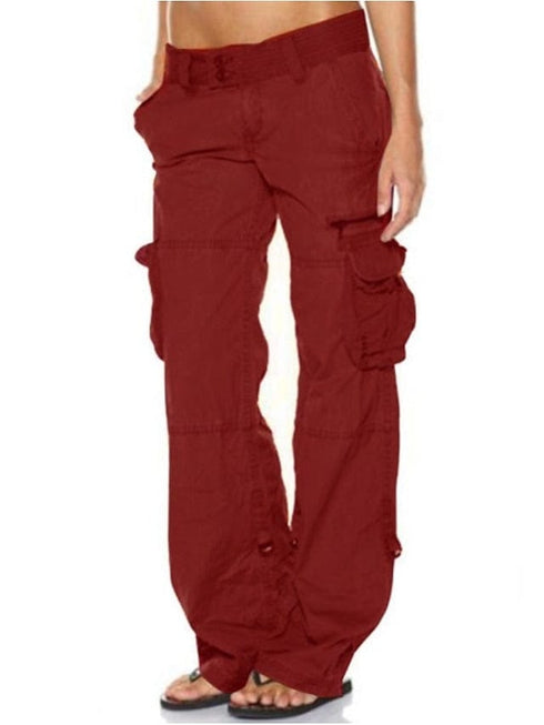 Chic Women's Black, Pink & Wine Tactical Cargo Pants