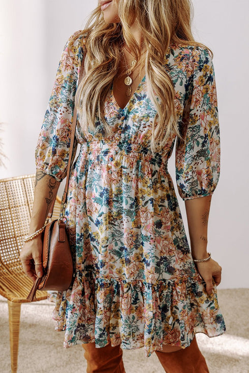 floral ruffle dress