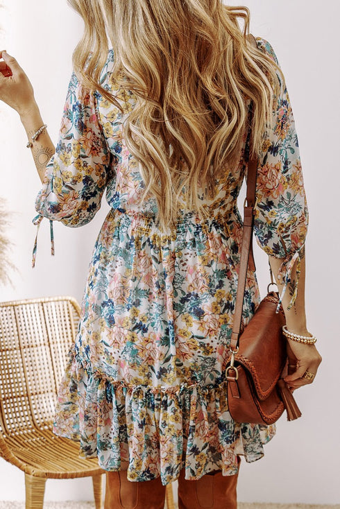 floral ruffle dress