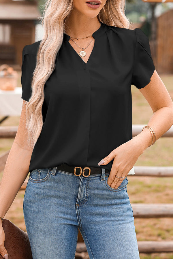 chic women's pastel petal sleeve blouse – flattering fit for casual and dressy events, great for occasion with practical styling and dependable