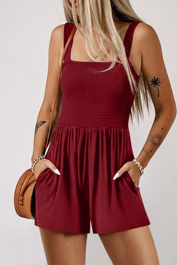 Women's Chic Women's Sleeveless Summer Romper - Casual Fit, Comfortable and Stylish for Effortless Warm Weather Fashion