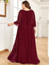 Chiffon Cape Mother of the Bride Dress with A-Line Silhouette and Floral Sequin Applique