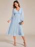 Chiffon Wedding Guest Dress with Knee Length and Long Sleeves