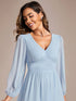 Chiffon Wedding Guest Dress with Knee Length and Long Sleeves