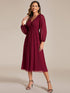 Chiffon Wedding Guest Dress with Knee Length and Long Sleeves