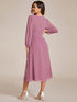 Chiffon Wedding Guest Dress with Knee Length and Long Sleeves