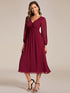 Chiffon Wedding Guest Dress with Knee Length and Long Sleeves