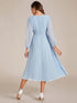Chiffon Wedding Guest Dress with Knee Length and Long Sleeves