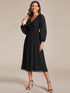Chiffon Wedding Guest Dress with Knee Length and Long Sleeves