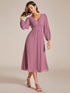 Chiffon Wedding Guest Dress with Knee Length and Long Sleeves