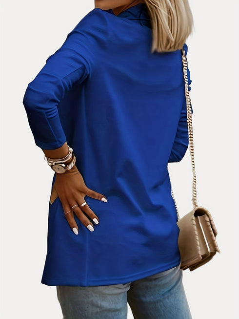 Classic Open-Front Long Sleeve Solid Lapel Casual Blazer