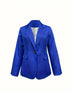 Classy Single Button Blazer with Lapel Collar and Long Sleeves, Versatile Women's Outerwear
