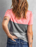 Color Matching Loose Versatile Round Neck T-Shirt