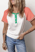 Colorblock Raglan Sleeve Textured White Henley T-shirt
