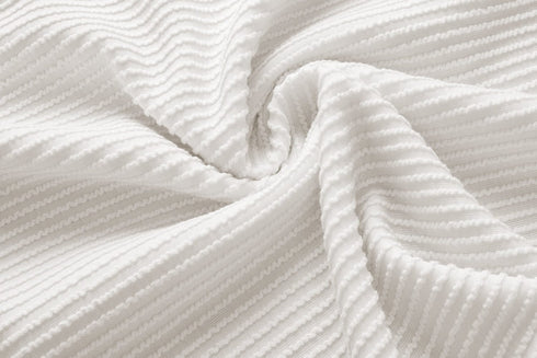 Colorblock Raglan Sleeve Textured White Henley T-shirt