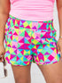 Colorful Geometric Print Active Shorts with High Waist