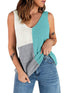 Colorful Sleeveless V-Neck Knitted Vest with Contrast Stitching for Women