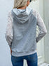 Comfortable Casual Pullover Lace Hollow Stitching Hoodie - Closed - Bishop - Shirt - V-Neck - Halter